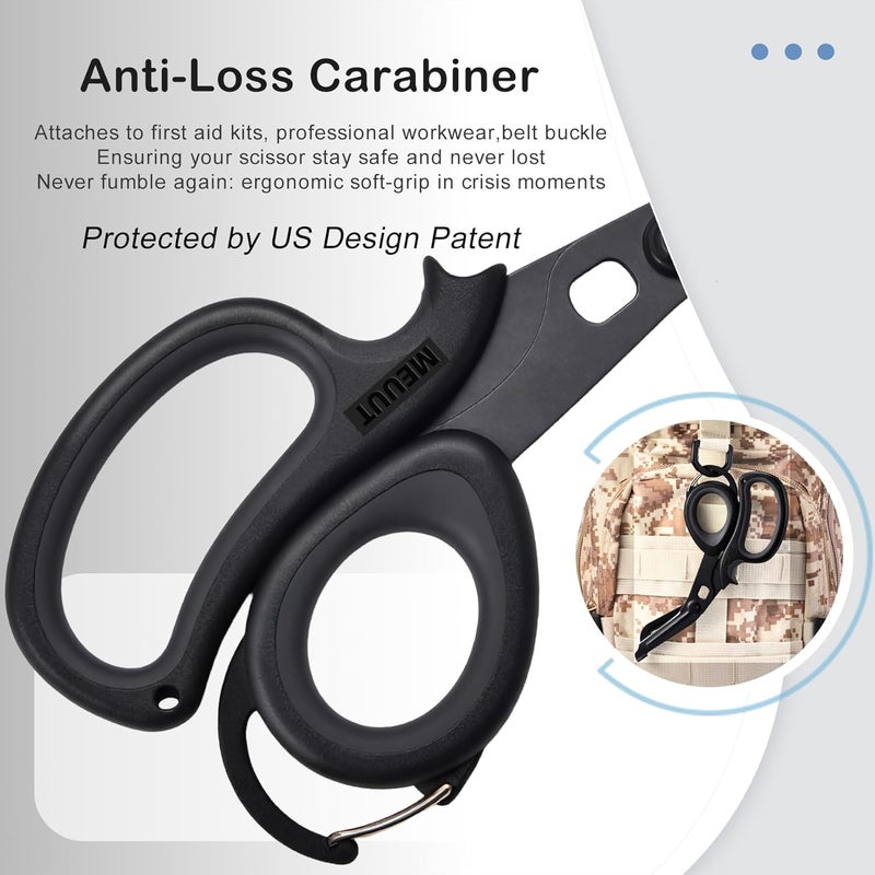 MEUUT 2 Pack Medical Scissors Trauma Shears with Carabiner design for left and right hand, 7.5" Fluoride Coated Non-stick Blades Bandage Scissor for Nurses, EMT, Household, outdoors - Image 5